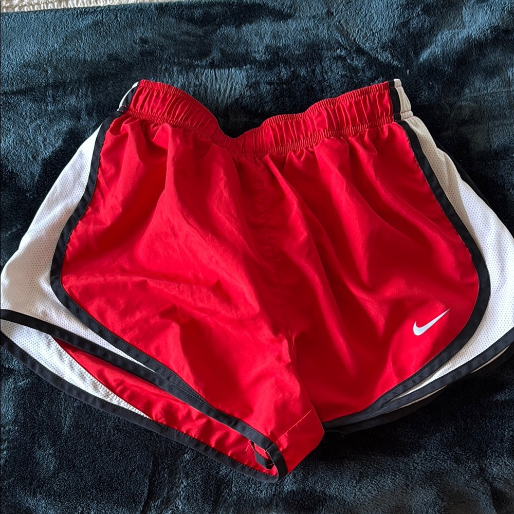 Nike Dry Fit Red and White Running Shorts